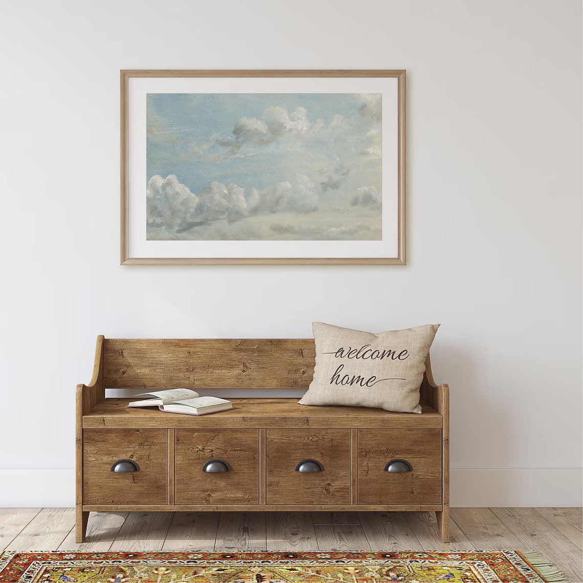 Cloud Study Blue Sky White Clouds Vintage Atmospheric Painting Poster - Image 4