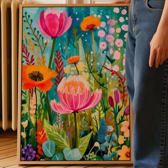 Yayoi Kusama Flowers Art Print, Botanical Art