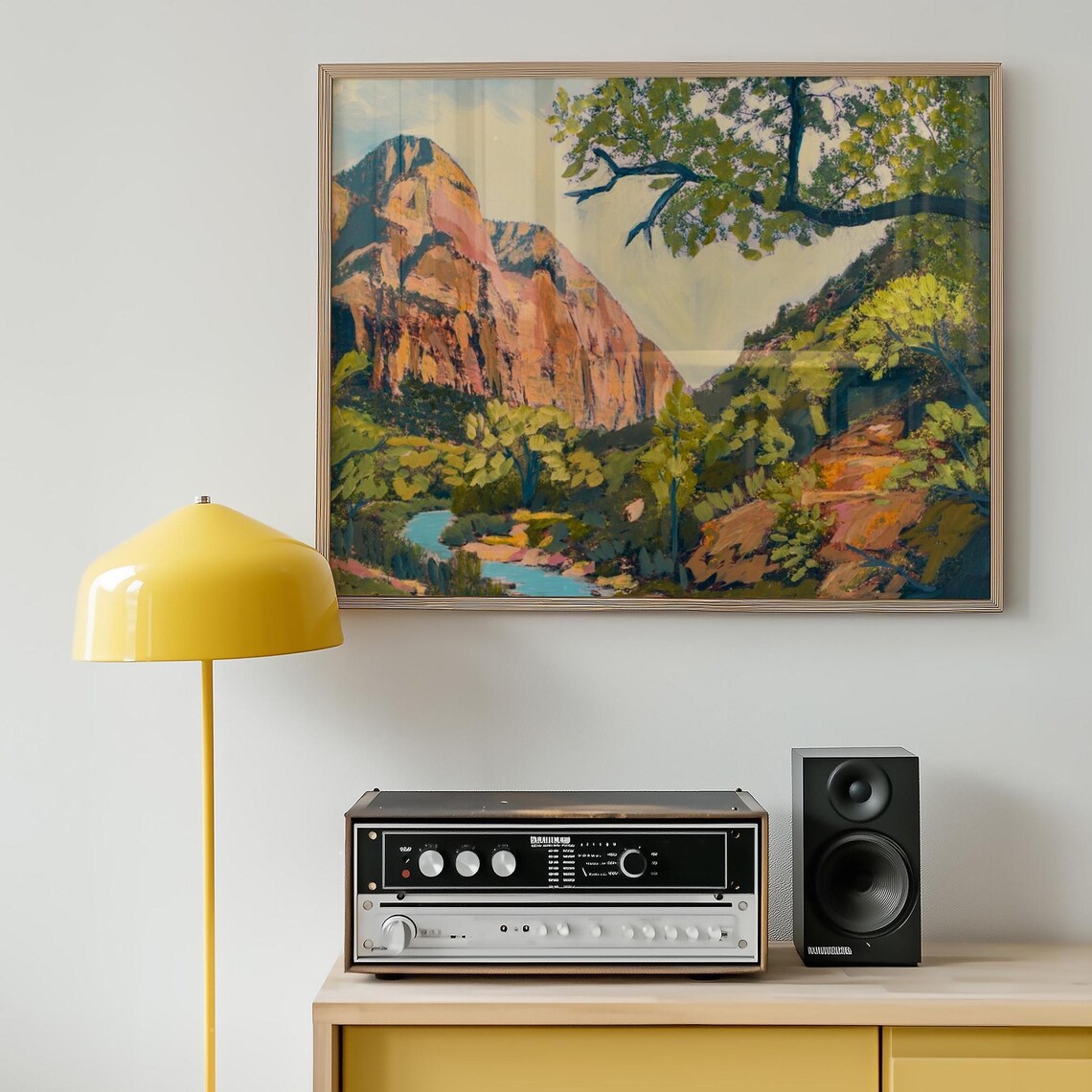 Zion National Park, Mid-Century Desert Landscape Art Print