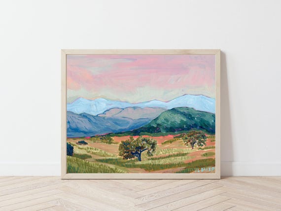 California Mountain Landscape Vintage Travel Poster