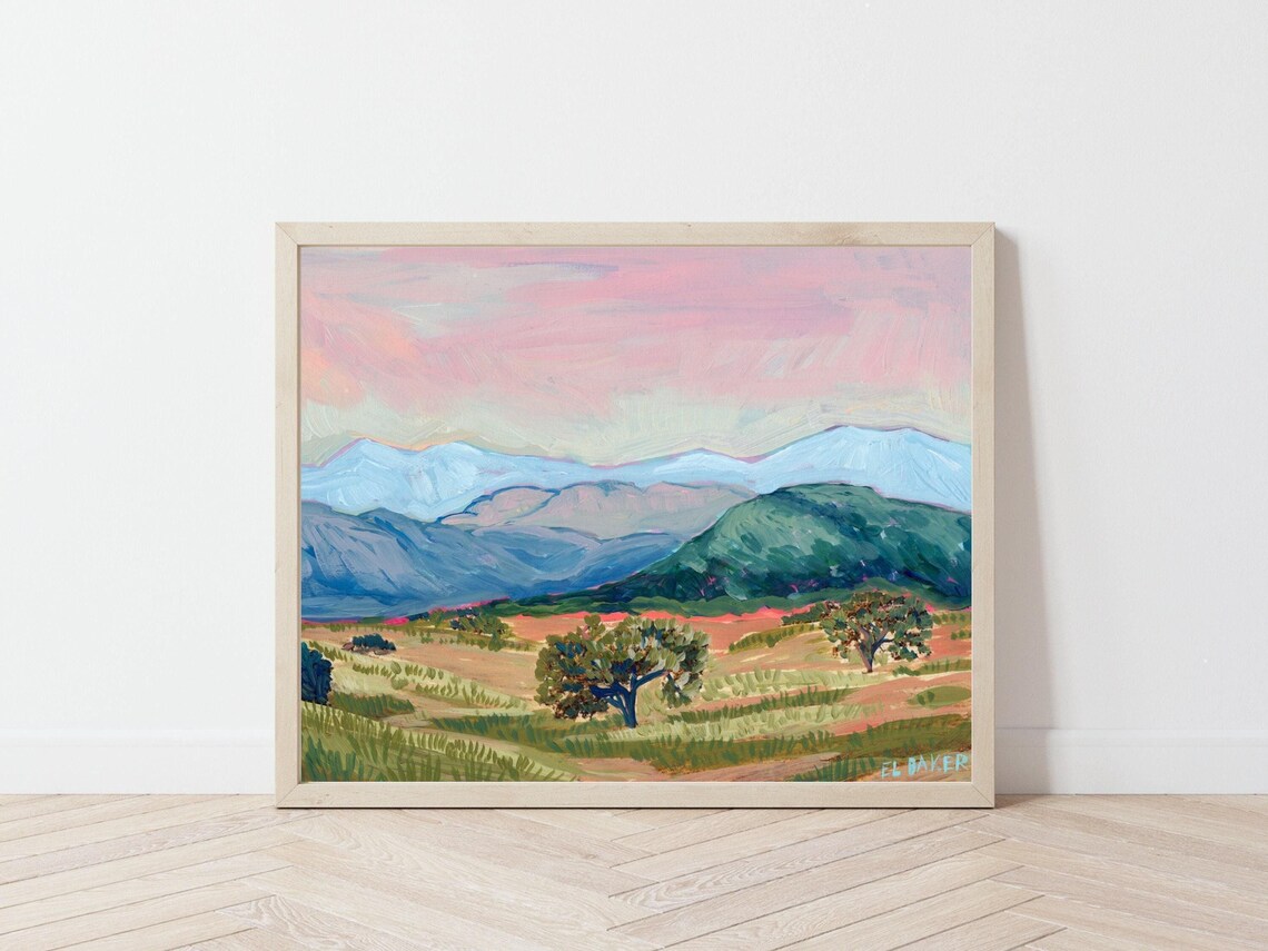 California Mountain Landscape Vintage Travel Poster