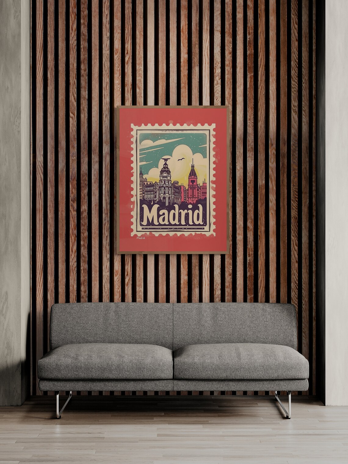 Madrid Spain Historic Landmark Evening Retro Stamp Travel Poster - Image 5