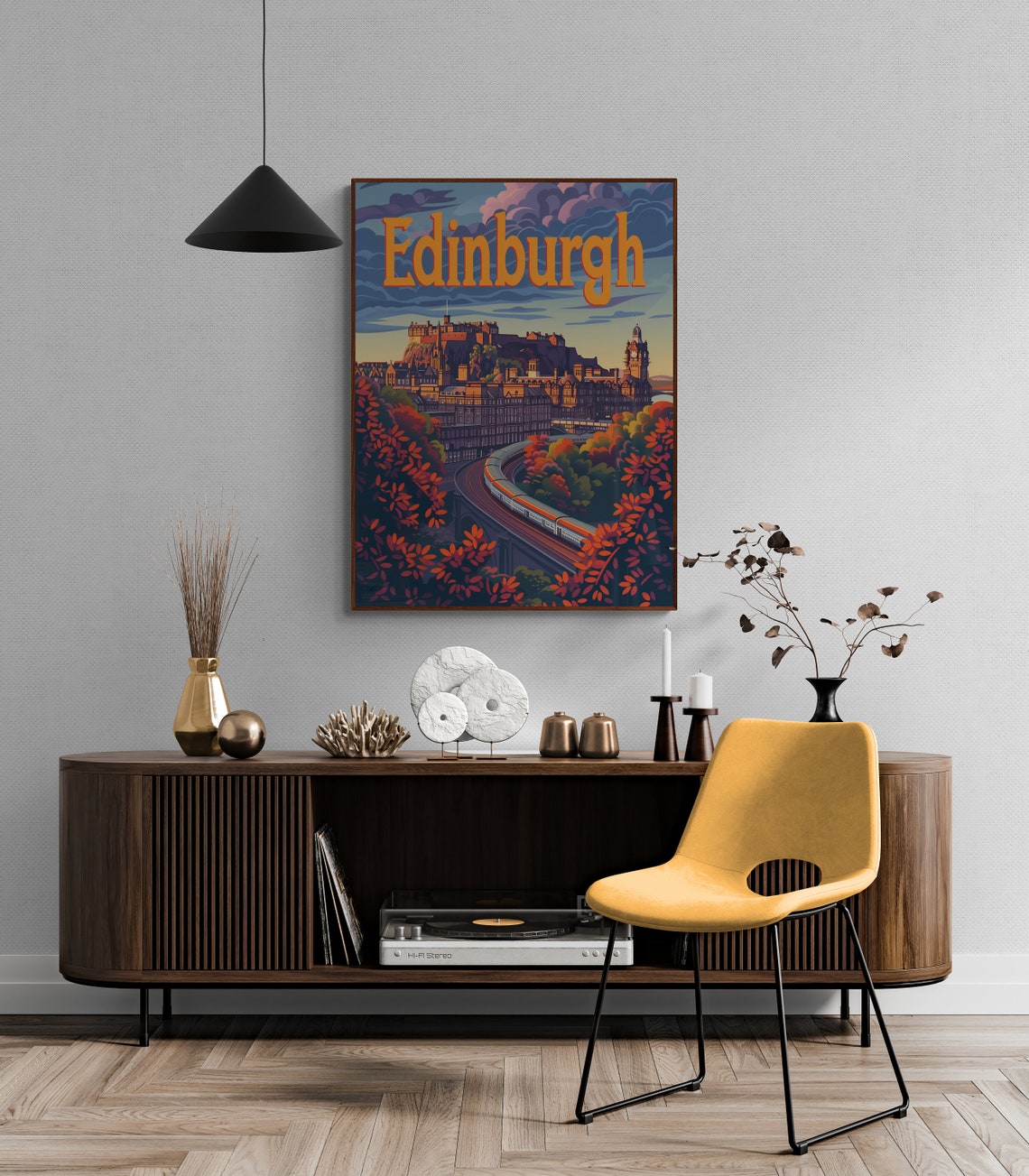 Edinburgh Castle Autumn Train Viaduct Vintage Scotland Poster - Image 5