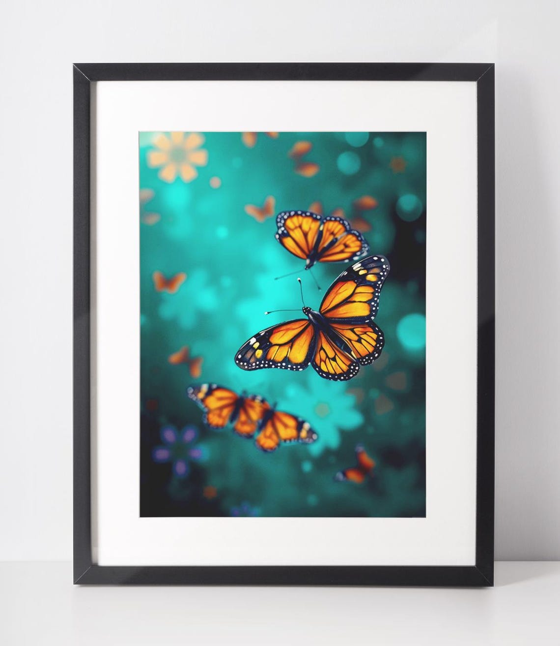 Butterflies Green Monarch Butterfly, Surrealistic Painting