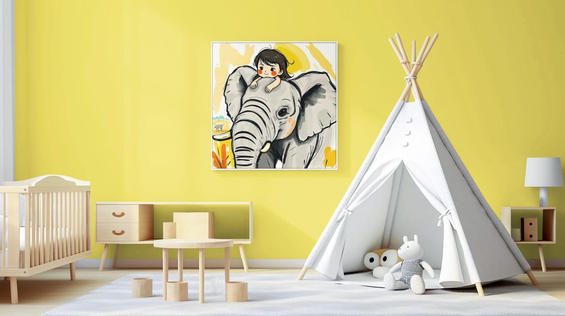 Elephant Poster, Children's Room Safari Decoration - Image 3