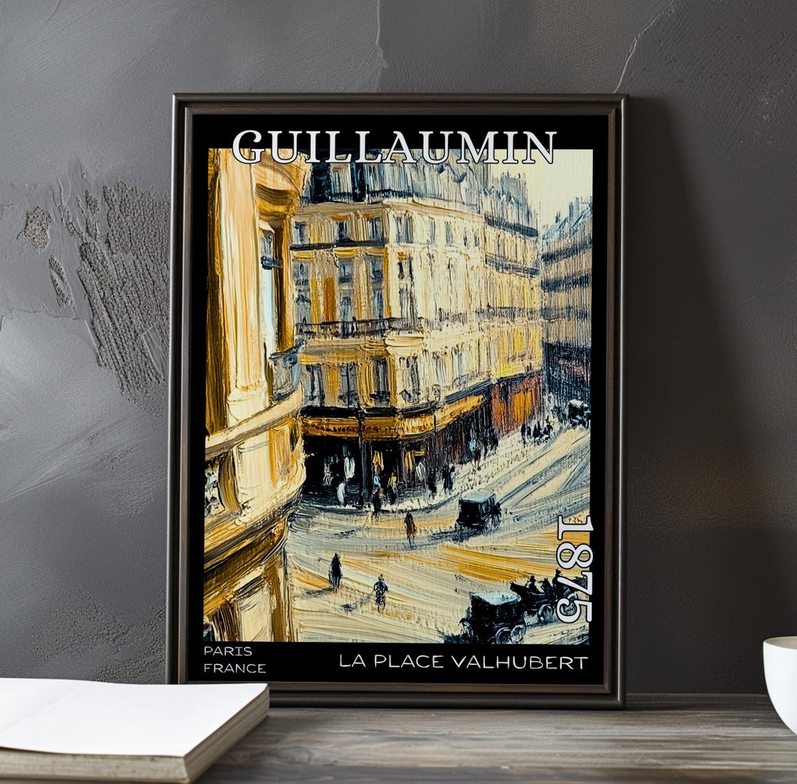 La Place Valhubert 1875 Paris Golden Building Corner View Poster