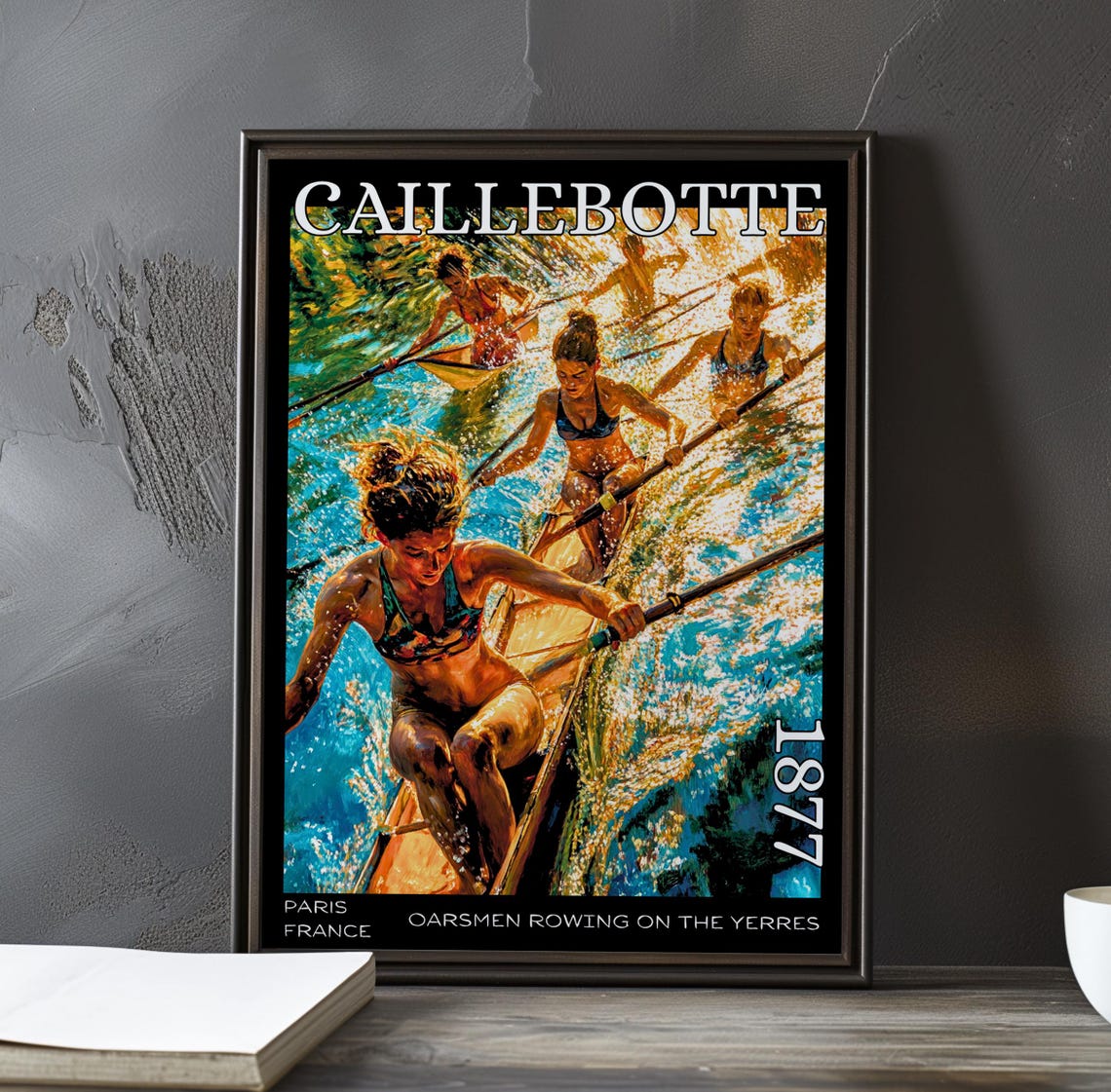 Caillebotte Women Racing Rowers Dramatic Overhead 1877 Poster