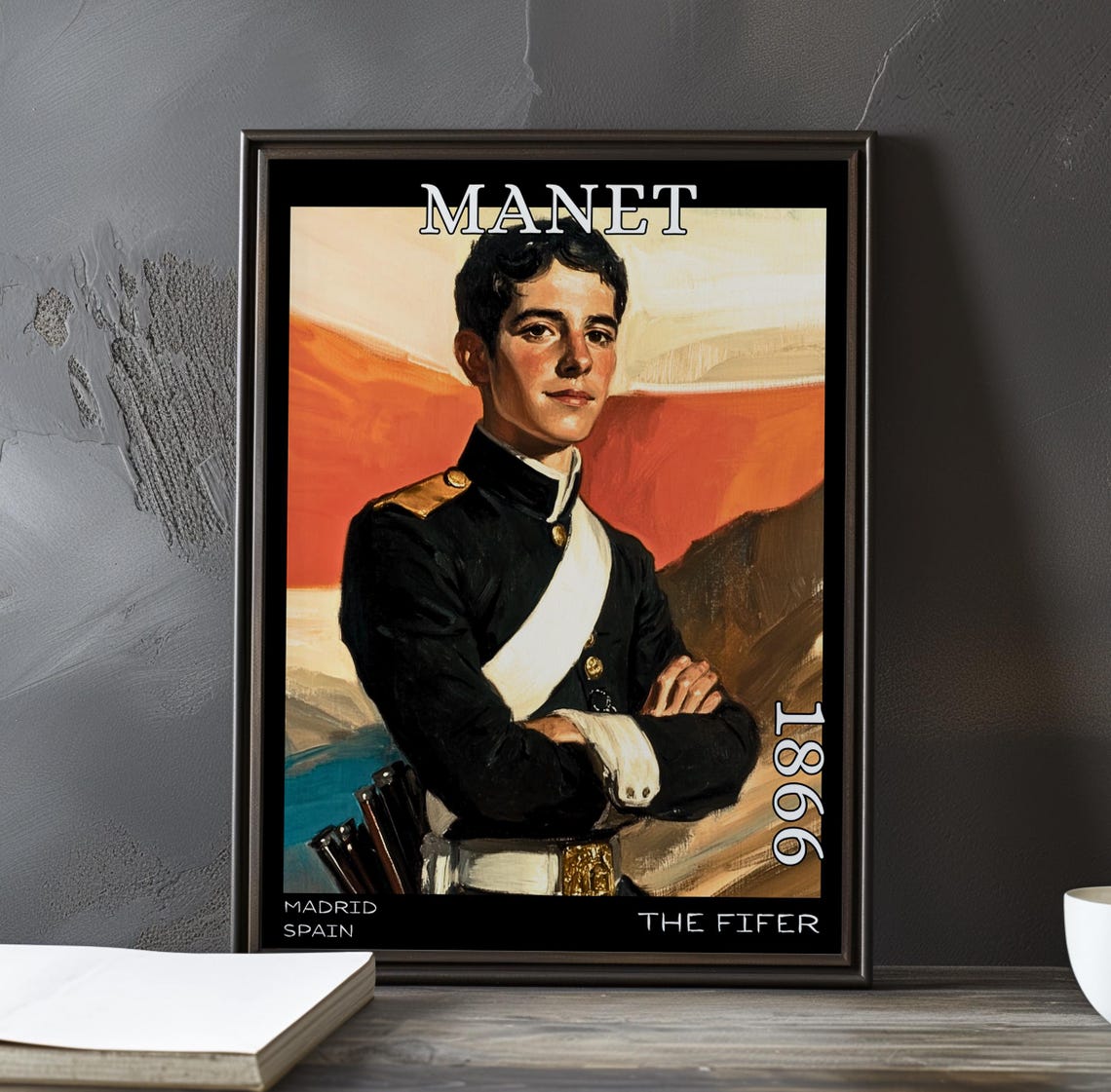 Young Officer with White Sash Manet-Style Military Portrait Poster