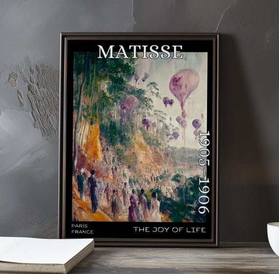 The Joy Of Life 19051906 Henri Matisse Print Poster Fauvist Nude Landscape Vibrant Figures French Post Impressionism Bold Colour Art
