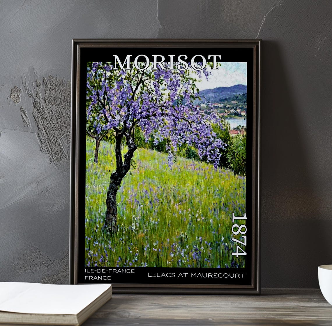 Morisot Lilacs at Maurecourt 1874 Lilac Tree Above the Lake Poster