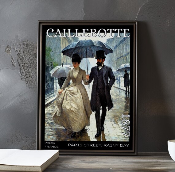 Caillebotte Paris Street Rainy Day 1877 Couple Under Umbrella Art Poster