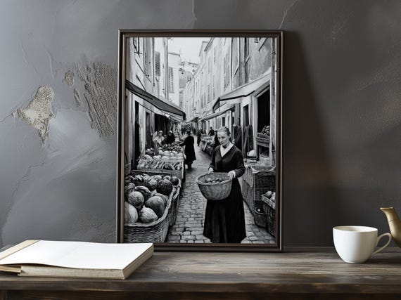 A Market Scene In Provence Paul Cezanne Inspired Impressionist Art Print French Natural Landscape Posterstill Life Poster Decor