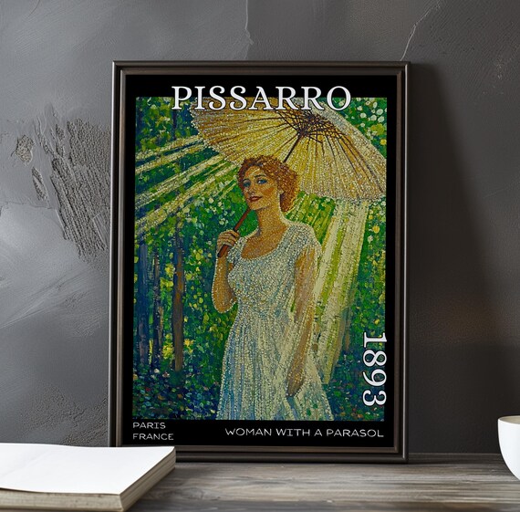 Pissarro Woman with a Parasol 1893 White Dress Yellow Parasol Poster