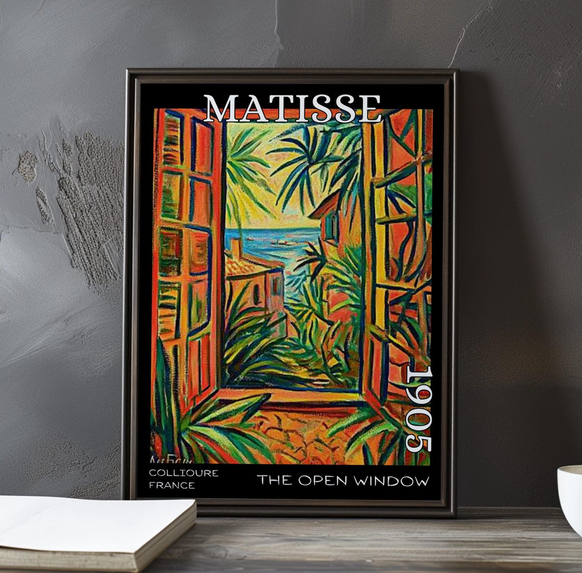 Henri Matisse The Open Window Palm Framed Villa Seascape Poster