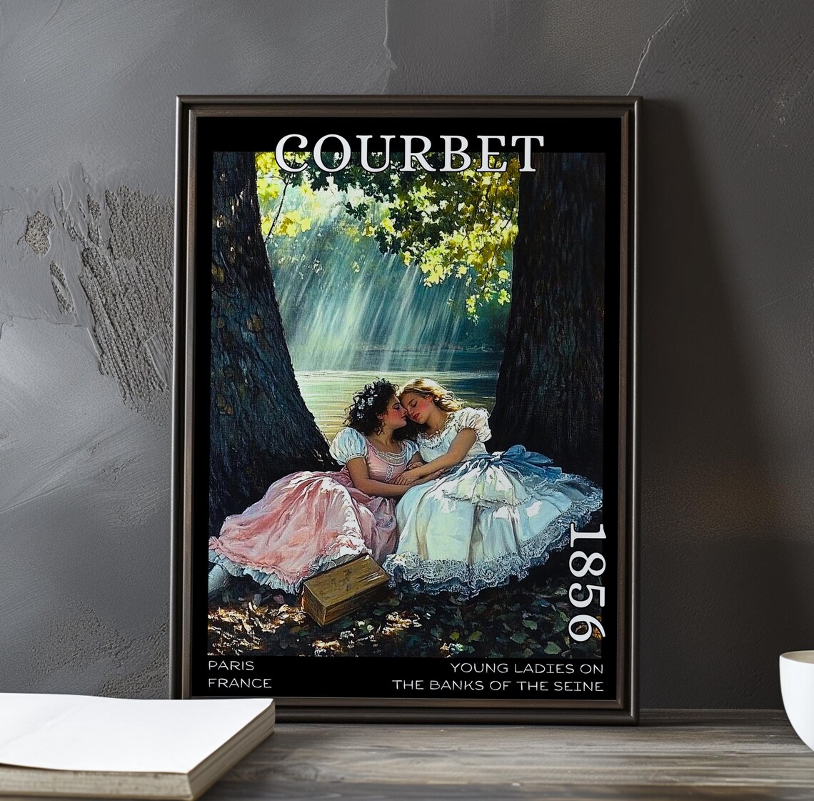 Gustave Courbet Embracing Ladies in Sunlit Trees 1856 Poster