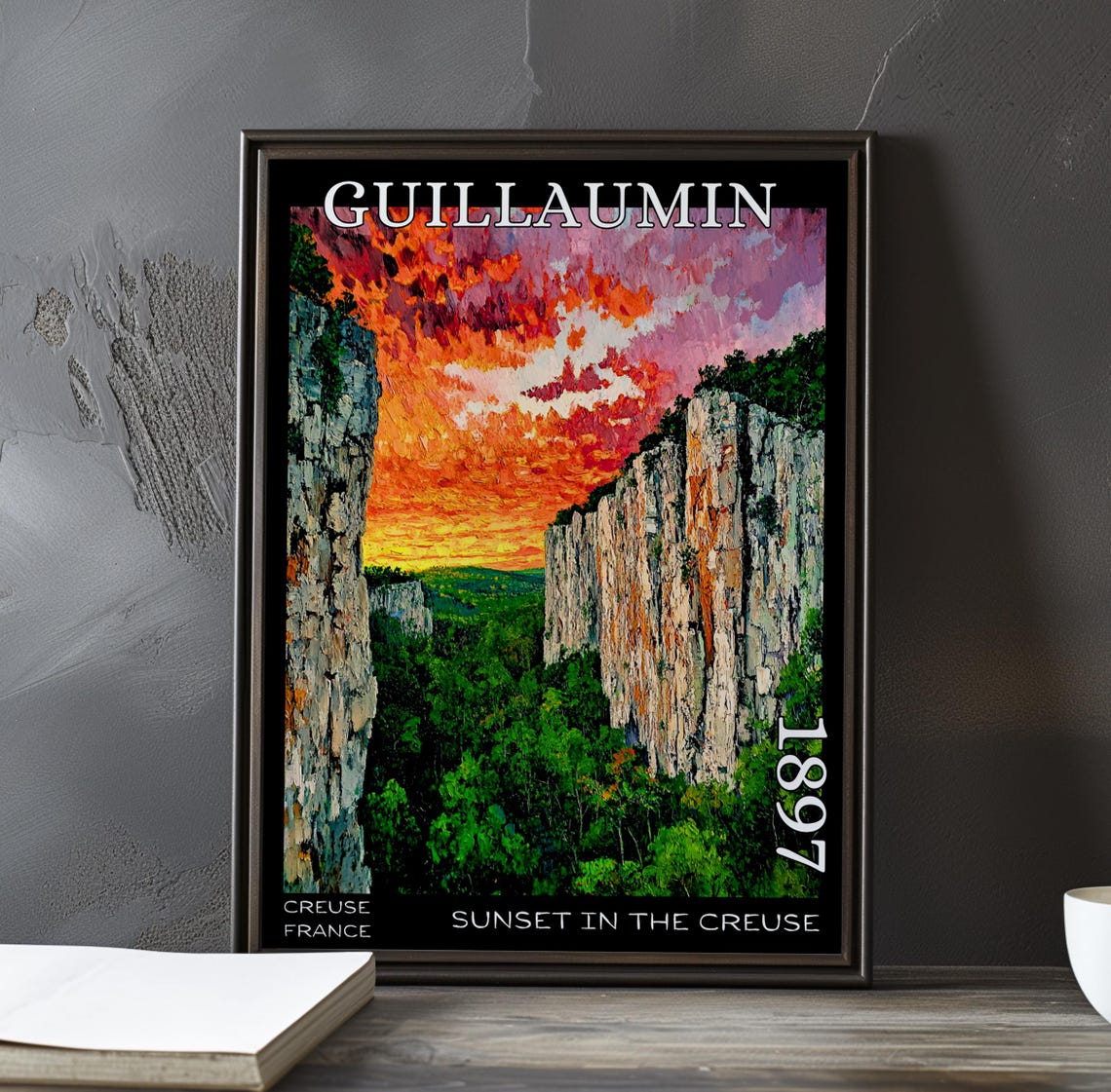 Guillaumin Sunset in the Creuse Grand Gorge Vista 1897 Poster
