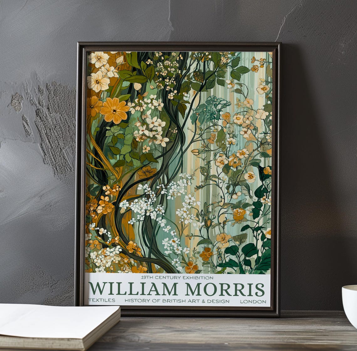 William Morris Daisy Garden Floral Textile Exhibition Poster