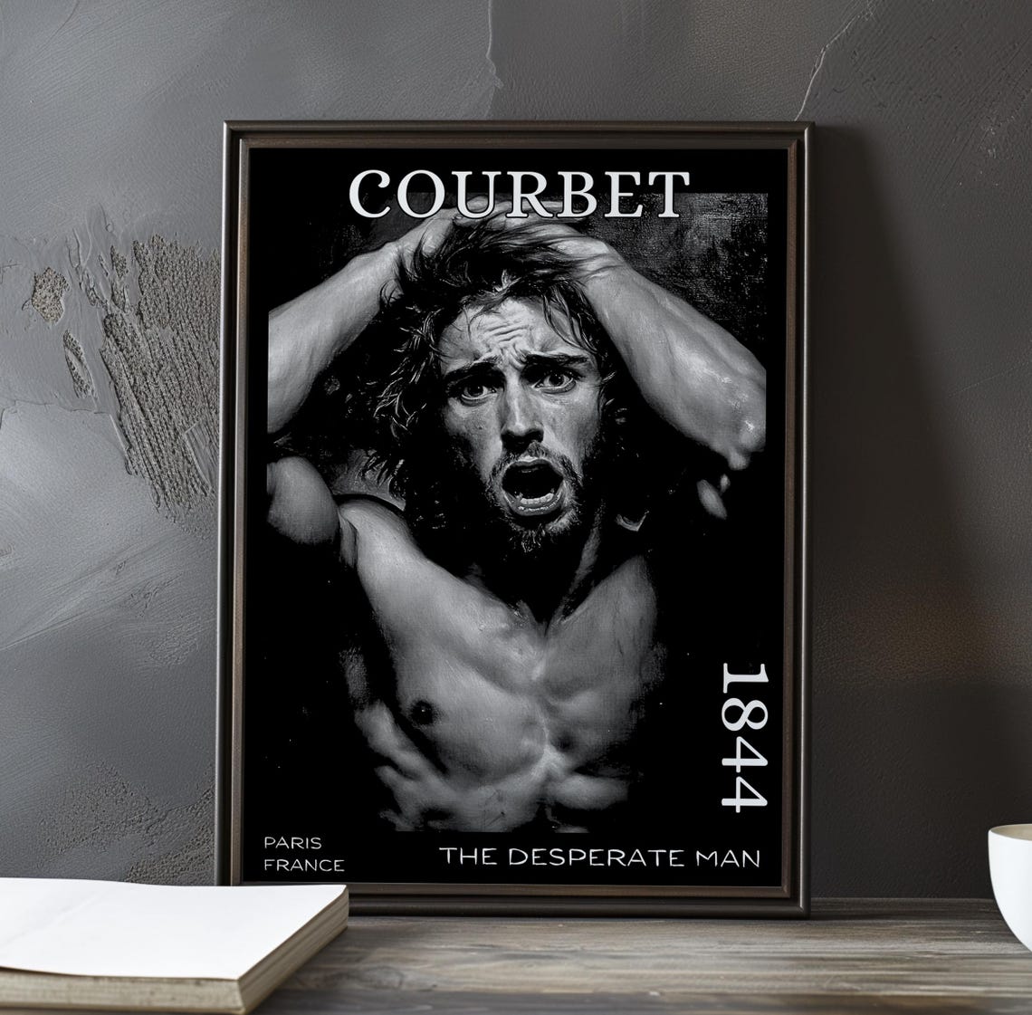 Gustave Courbet Desperate Man Bare Torso Anguish 1844 Poster