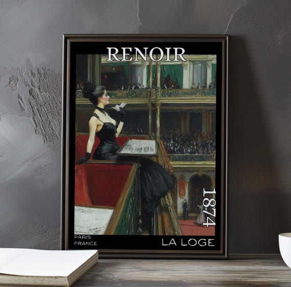 La Loge 1874 Pierreauguste Renoir Print Poster French Impressionism Opera Theatre Fashion Society Paris Portrait Elegance Decor Art