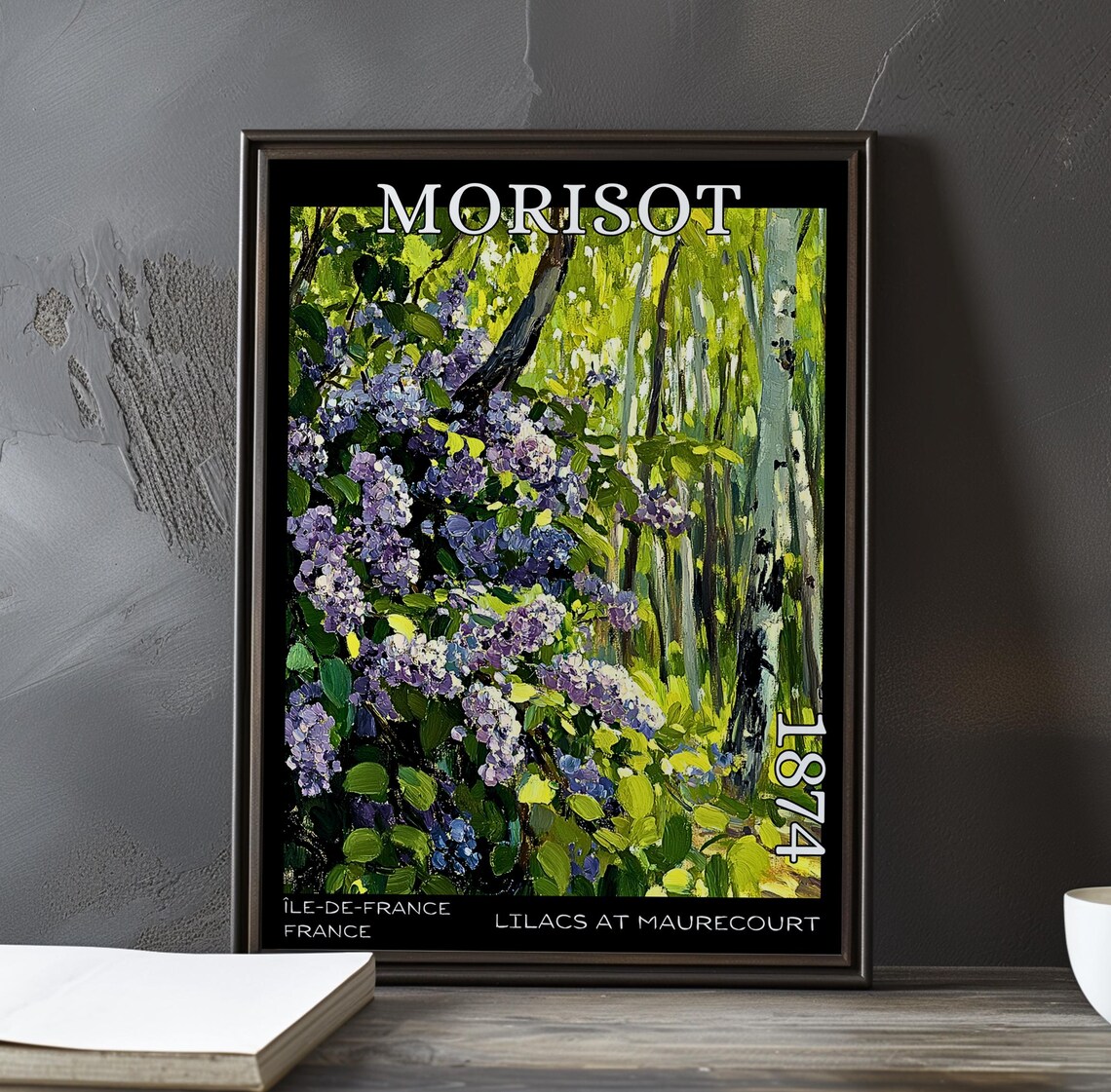 Morisot Lilacs at Maurecourt 1874 Lilac Clusters in Woodland Poster