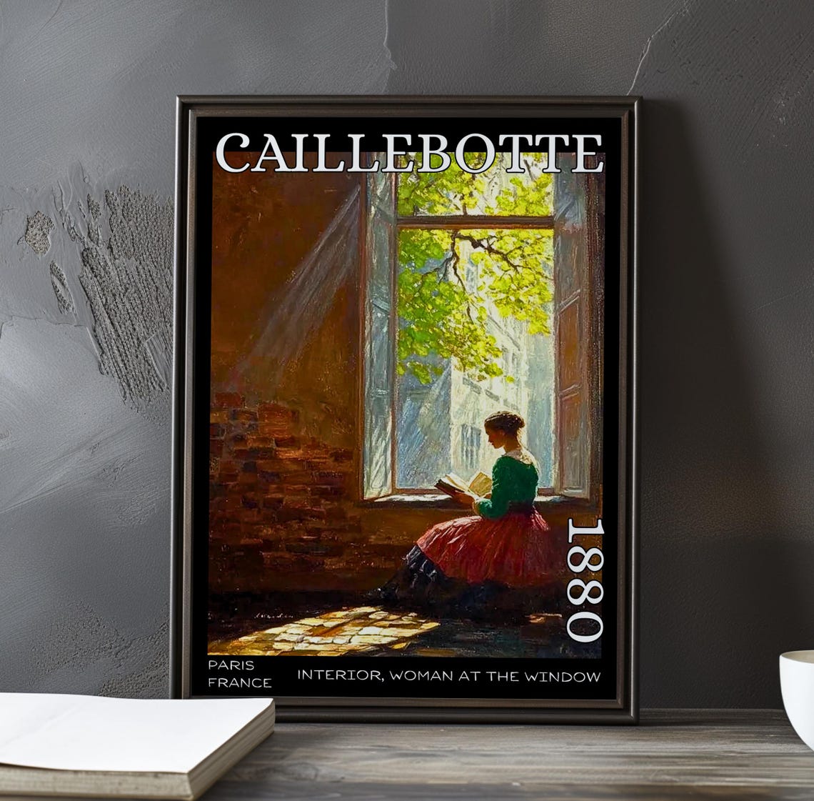 Caillebotte Woman Reading by Sunlit Window 1880 Interior Poster