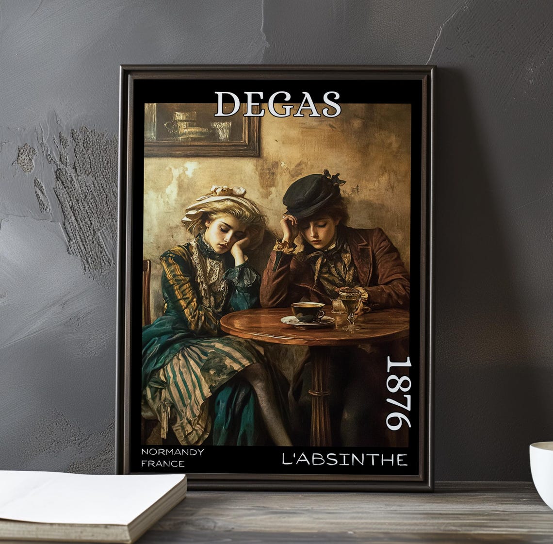 Degas L'Absinthe Couple at a Café Table 1876 Normandy Poster