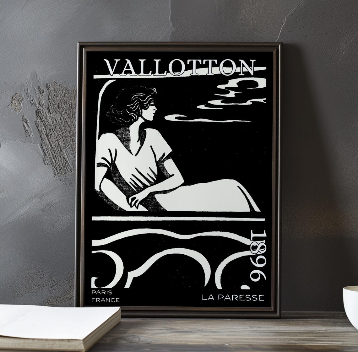 La Paresse 1896 Flix Vallotton Print Poster Nabis Woodcut Symbolist Female Black And White Minimalist Artwork Dark Moody Wall Art
