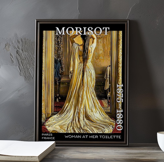 Morisot 1875-1880 Woman At Her Toilette Gold Gown Mirror Poster