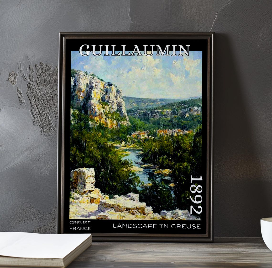 Landscape in Creuse 1892 France White Cliff Winding River Poster