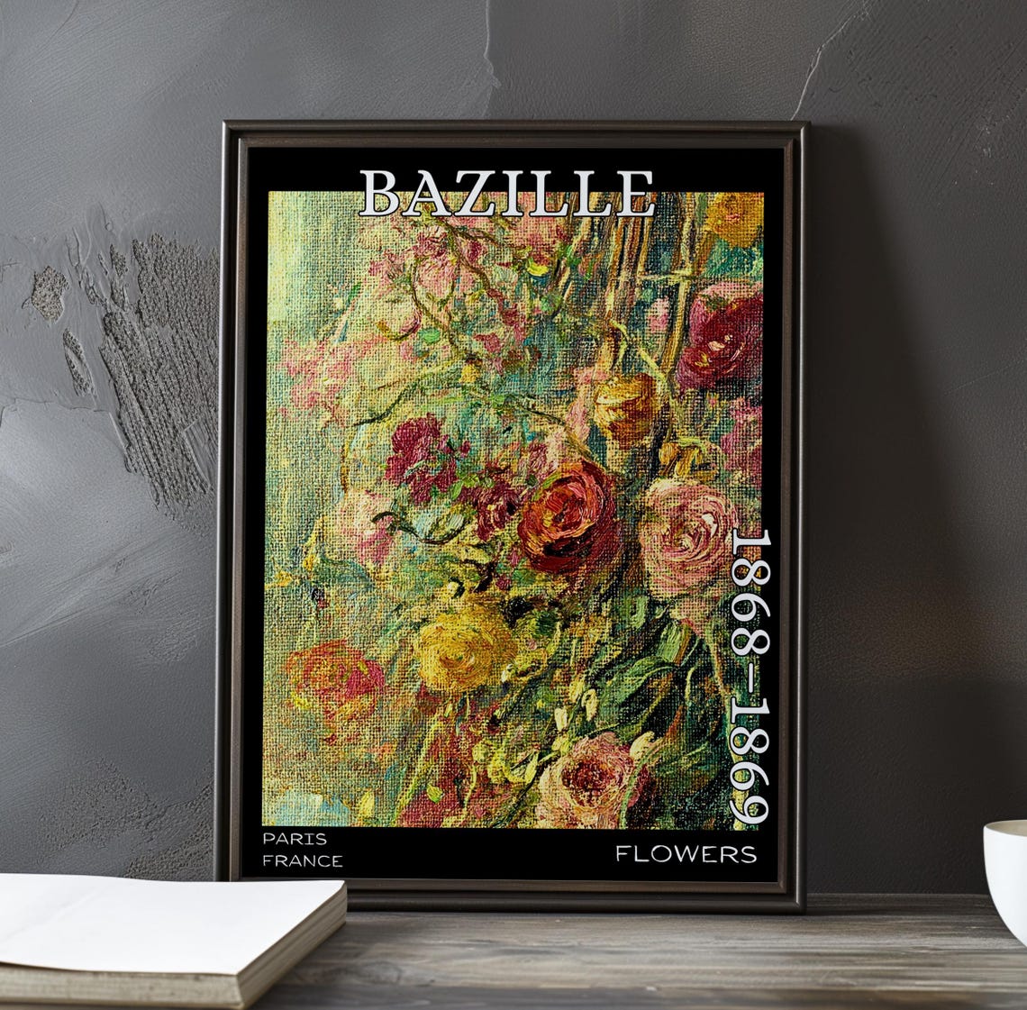 Bazille Flowers 1868-1869 Soft Rose Blossom Study Art Poster