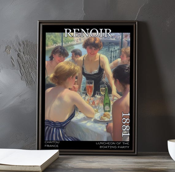 Luncheon Of The Boating Party 1881 Pierreauguste Renoir Print Poster French Impressionism Dining Scene Social Gathering Art