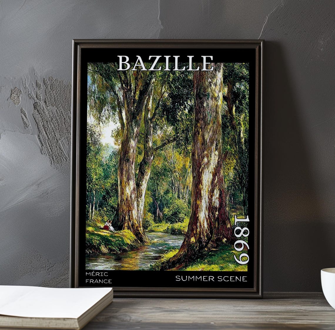 Frédéric Bazille Summer Scene 1869 Méric France Riverside Trees Poster