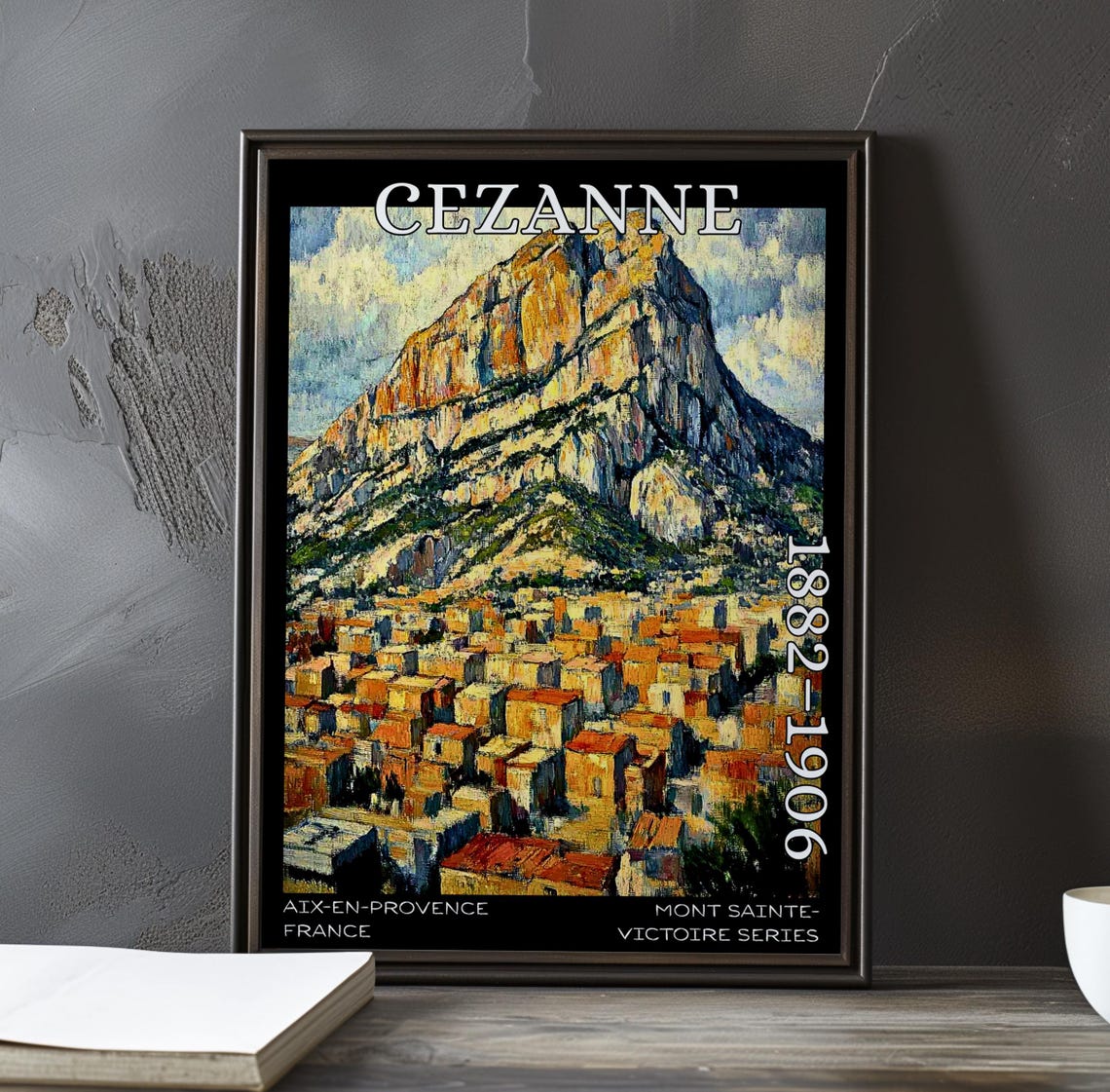 Cezanne Mont Sainte-Victoire Peak Over Village Rooftops Poster