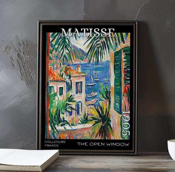 The Open Window 1905 Henri Matisse Print Poster Fauvism Colorful Coastal View French Post Impressionism Modern Art Decor Painting Deco