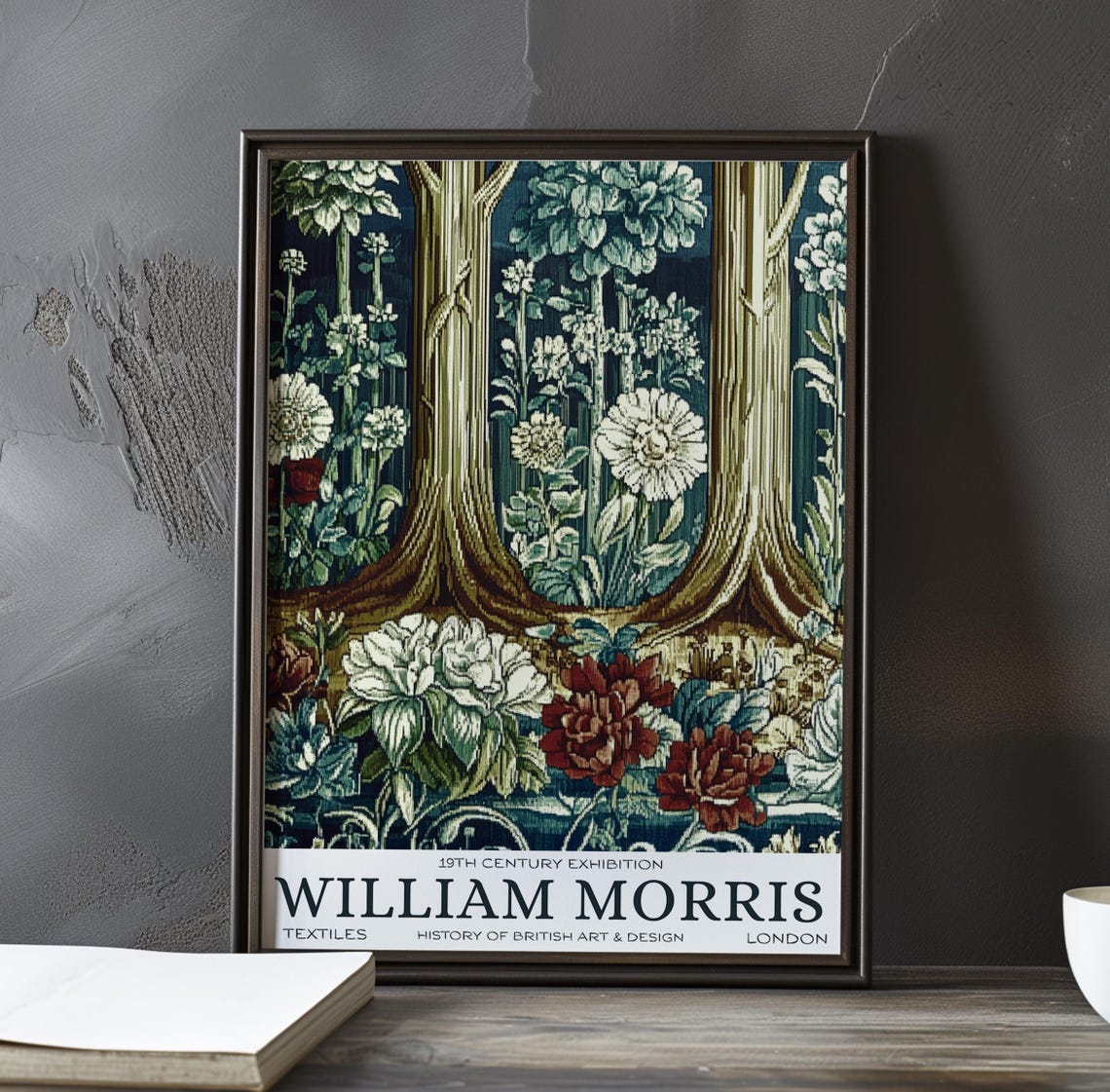 William Morris Forest Trunks Daisy Flower Meadow Tapestry Poster