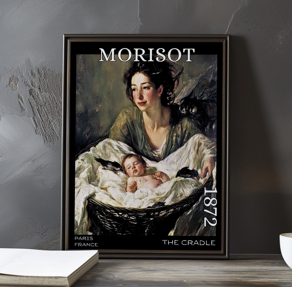 Berthe Morisot Mother Leaning Over the Wicker Cradle 1872 Poster