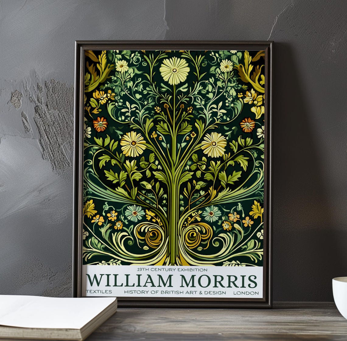 William Morris Tree of Life Daisy Symmetrical Exhibition Poster