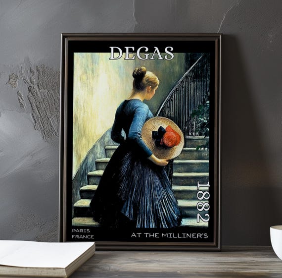 At The Milliners 1882 Edgar Degas Print Poster Impressionism Post Impressionist Fashion French Boutique Scene Modern Elegance Art