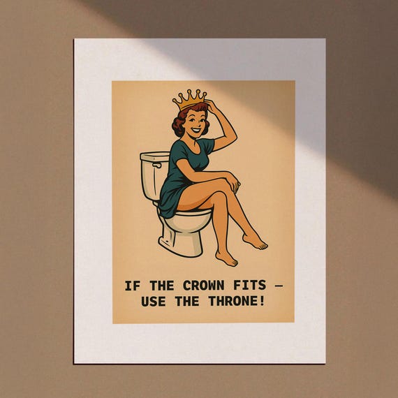 Funny Bathroom Wall Art Set Retro Toilet Humor Prints Vintage Restroom Posters Wc Decor