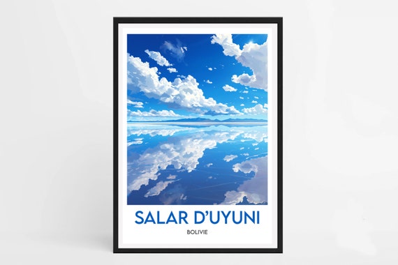Poster Salar Duyuni Illustration Salar Duyuni Poster Bolivia