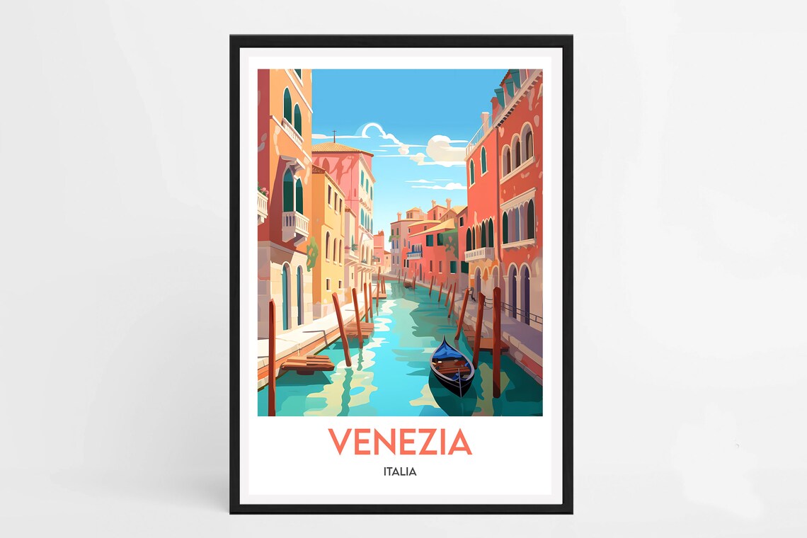 Venice Italy Minimalist Travel Poster, Travel Poster
