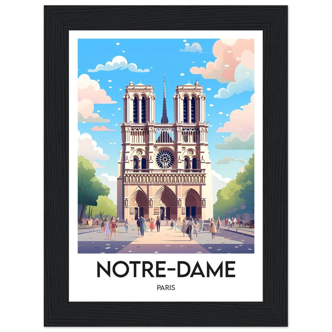 Notre Dame Paris Gothic Cathedral Facade Iconic Landmark Poster - Image 2