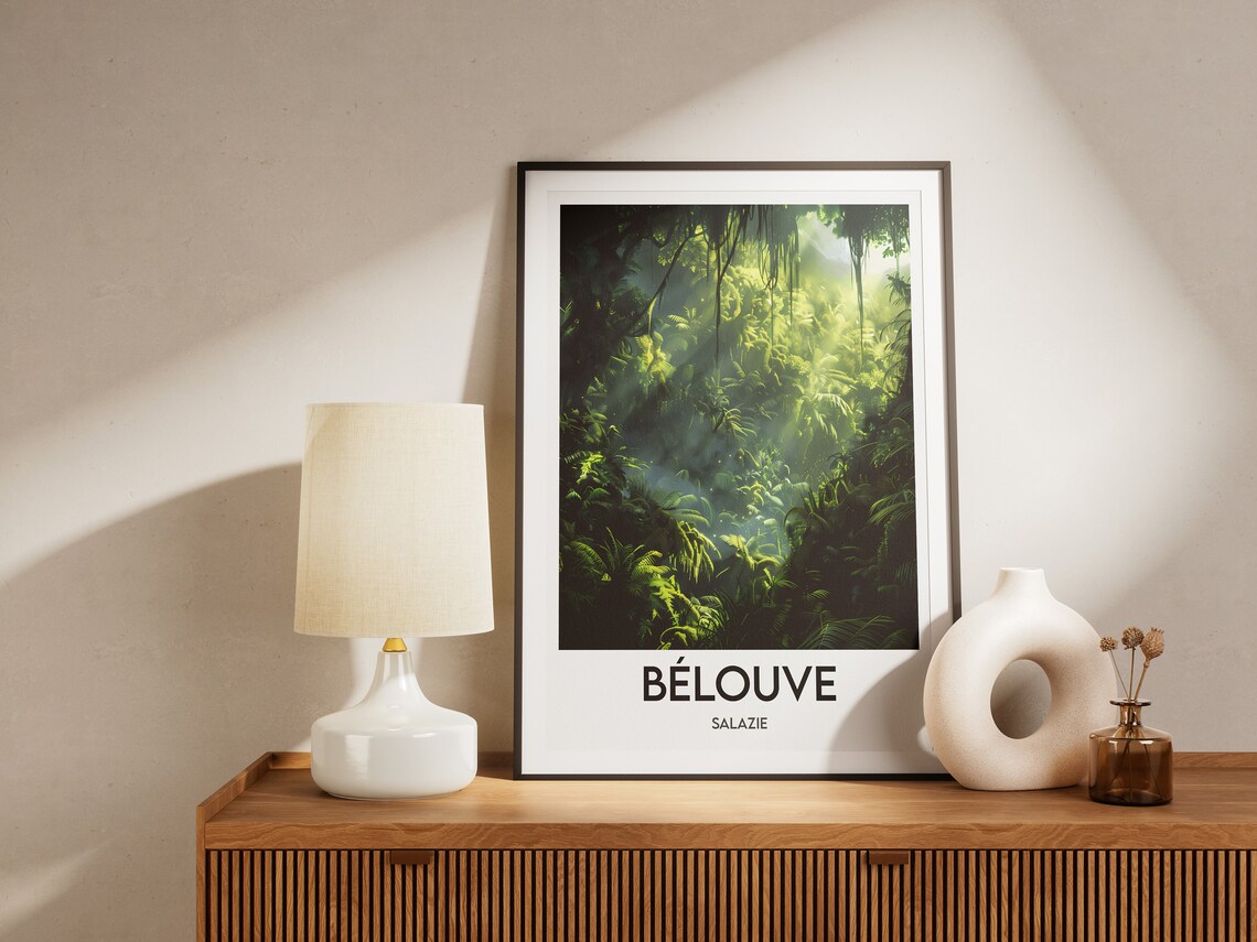 Belouve Salazie Reunion Misty Tropical Forest Sunlight Poster - Image 2