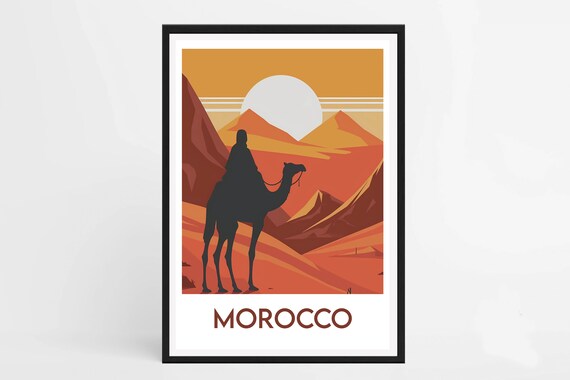 Morocco Print Travel Poster Morocco Camel Morocco Desert Print