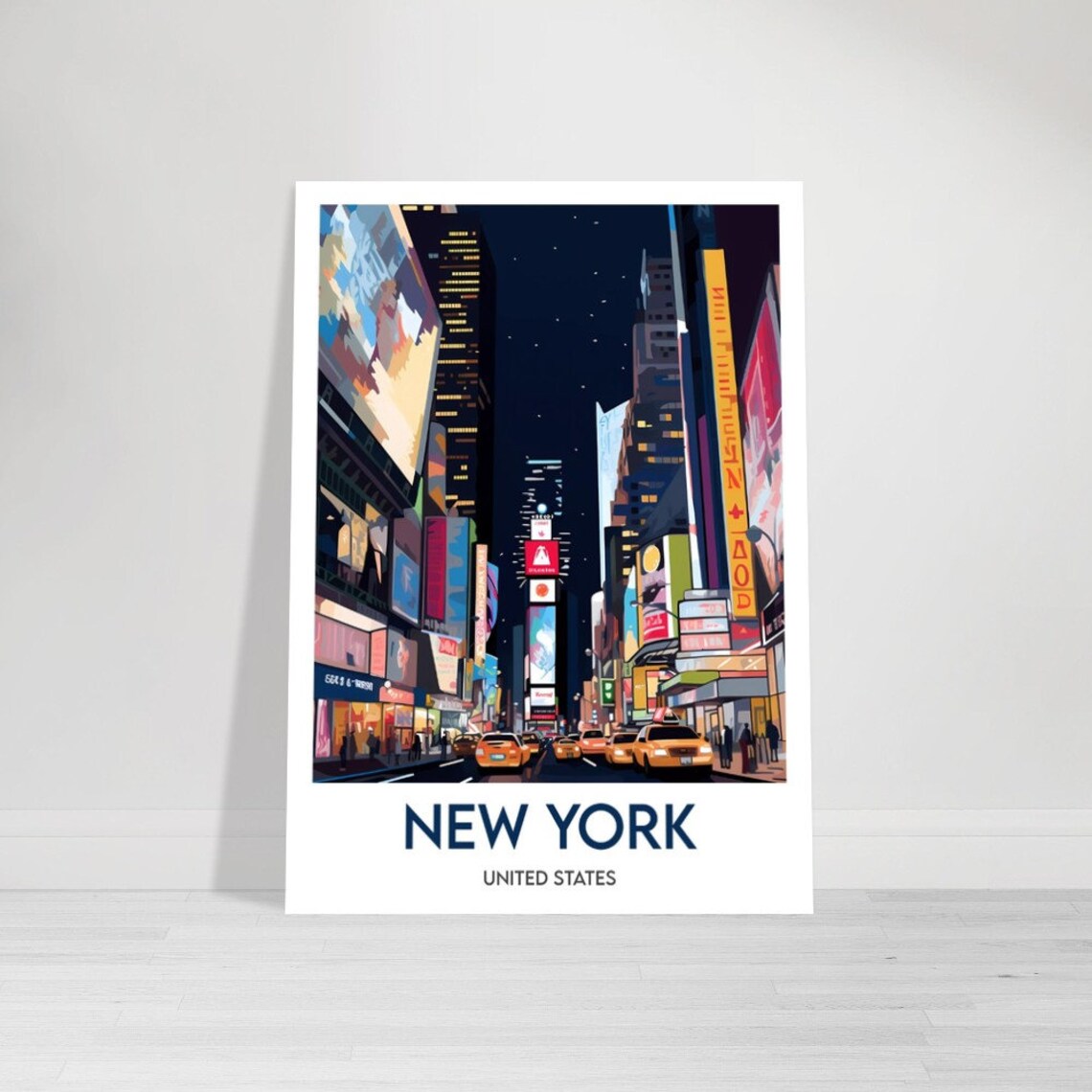 New York United States Times Square Night City Lights Travel Poster - Image 2