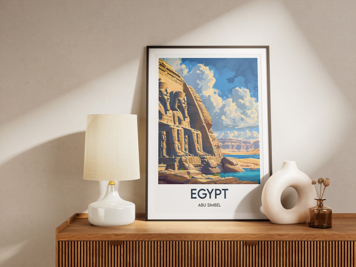 Egypt Abu Simbel Ancient Temple Colossal Statues Nile Poster - Image 2