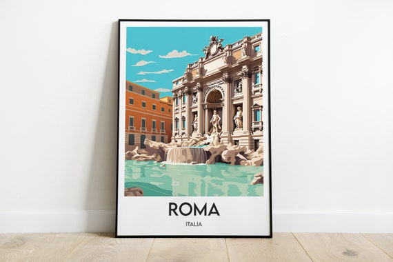 Rome Italy Travel Poster, Vintage City Art Print