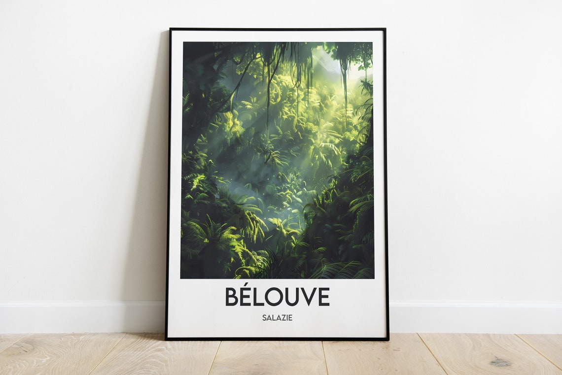 Belouve Salazie Reunion Misty Tropical Forest Sunlight Poster