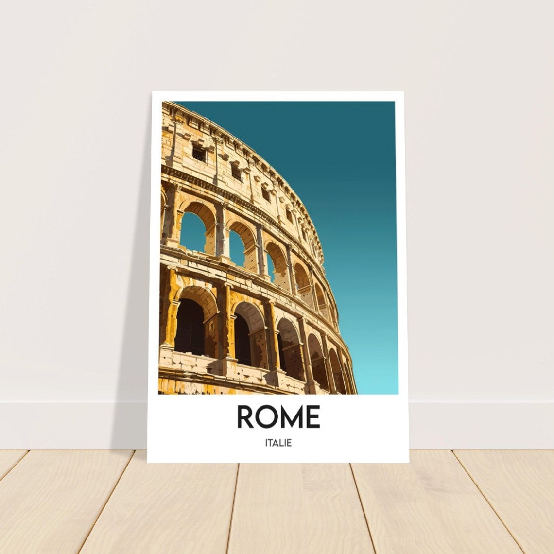 Rome Italy Grand Ancient Colosseum Landmark Vintage Travel Poster - Image 2