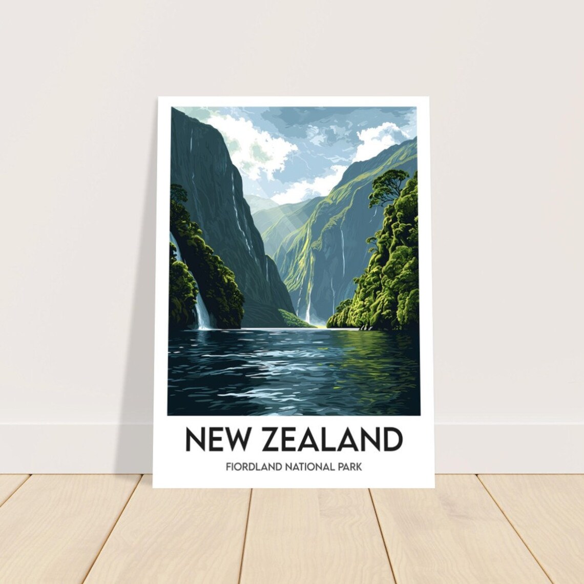 New Zealand Travel Poster, Fiordland National Park - Image 2